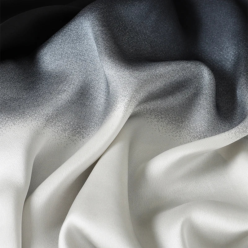 Luxury Gradient Silk Scarf Women Brand Solid Femme Shawls Wraps Bandana Head Foulard Fashion Lady Hijab Wedding Poncho 2023