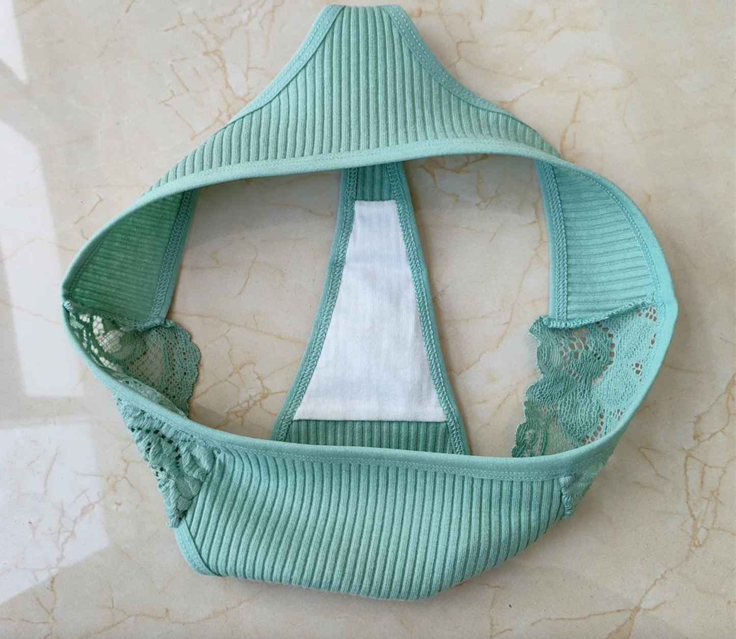 Zaira 3 Pcs Ribbed Cotton Thong Women G String Lace Underwear Girls Women Low Waist Sports Breathable Lingerie