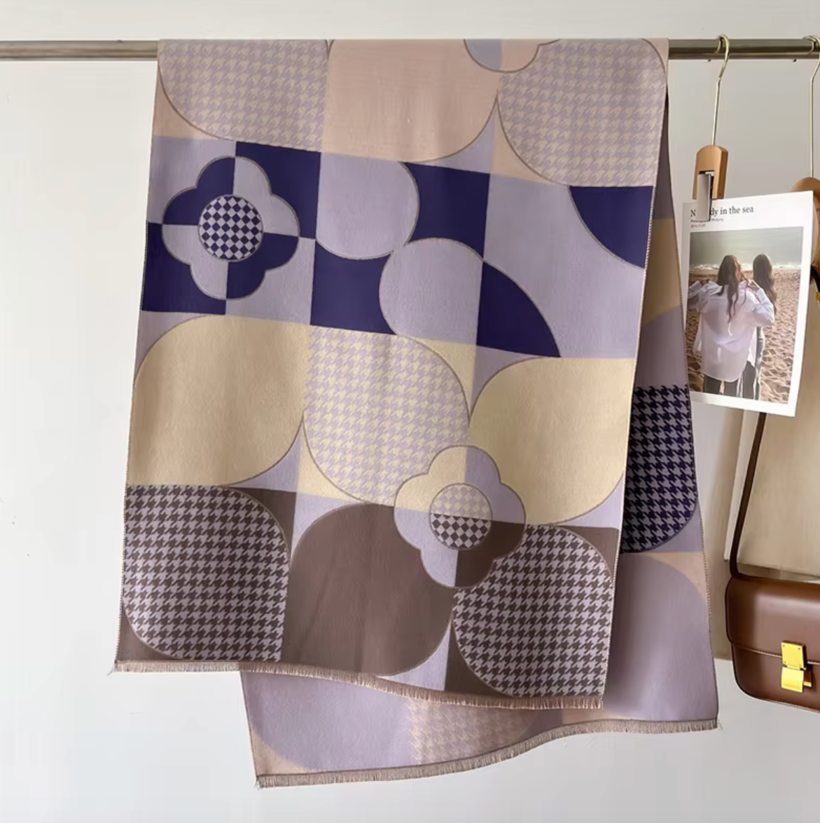 Avery Winter Scarf Shawl in Lilac