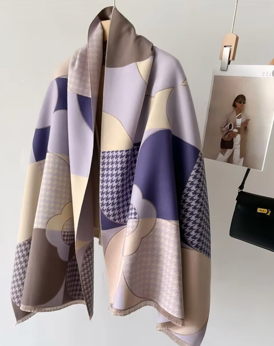 Avery Winter Scarf Shawl in Lilac