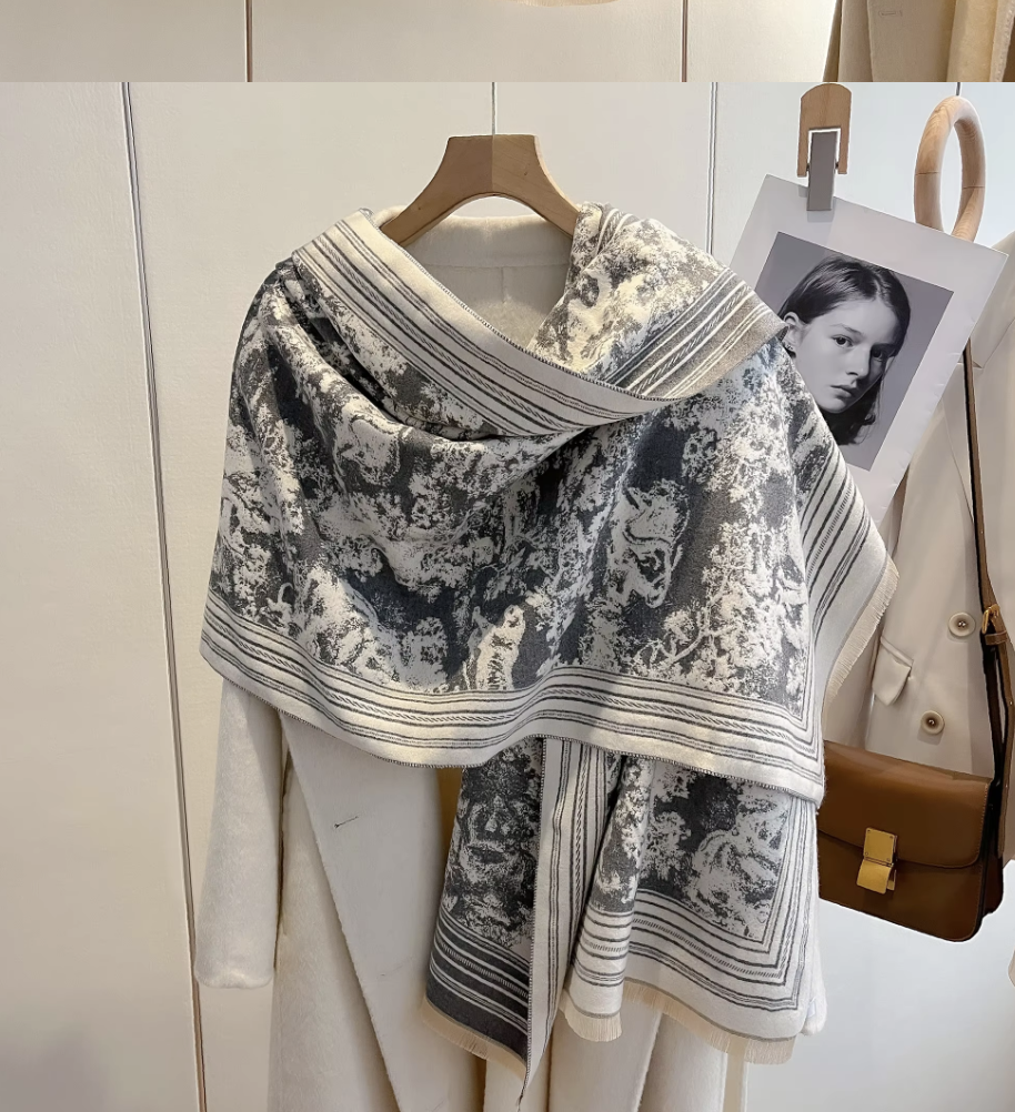 Naomi Wrap Scarf Shawl in Grey
