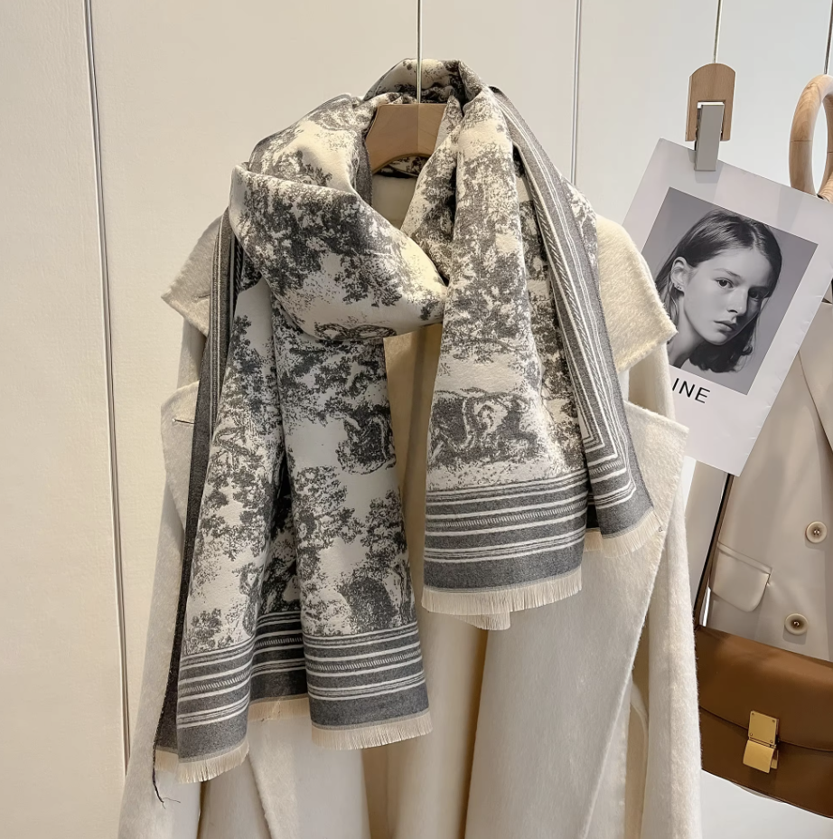 Naomi Wrap Scarf Shawl in Grey