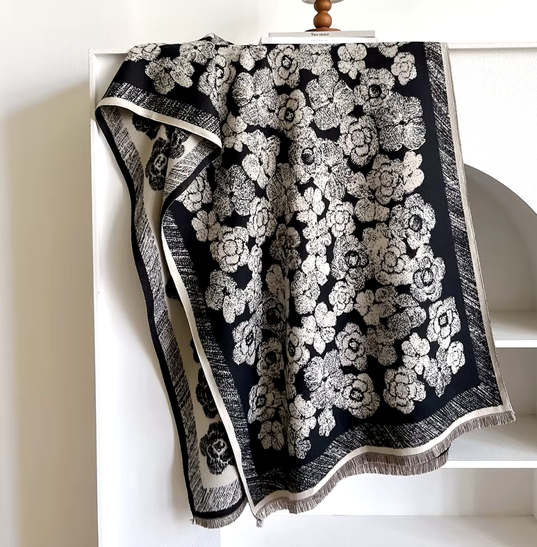 Talie Winter Scarf Shawl in Black