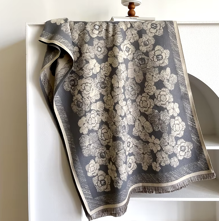 Talie Winter Scarf Shawl in Grey