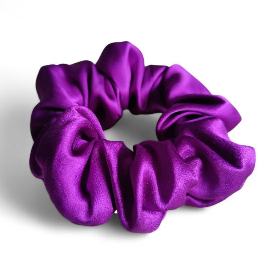 100% Mulberry Silk Scrunchie in Purple