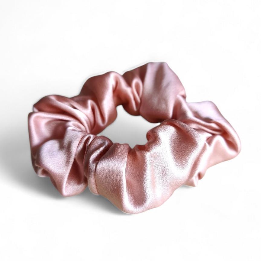 100% Mulberry Silk Scrunchie in Rose Pink