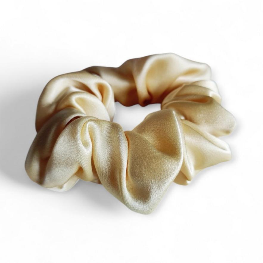 100% Mulberry Silk Scrunchie in Caramel