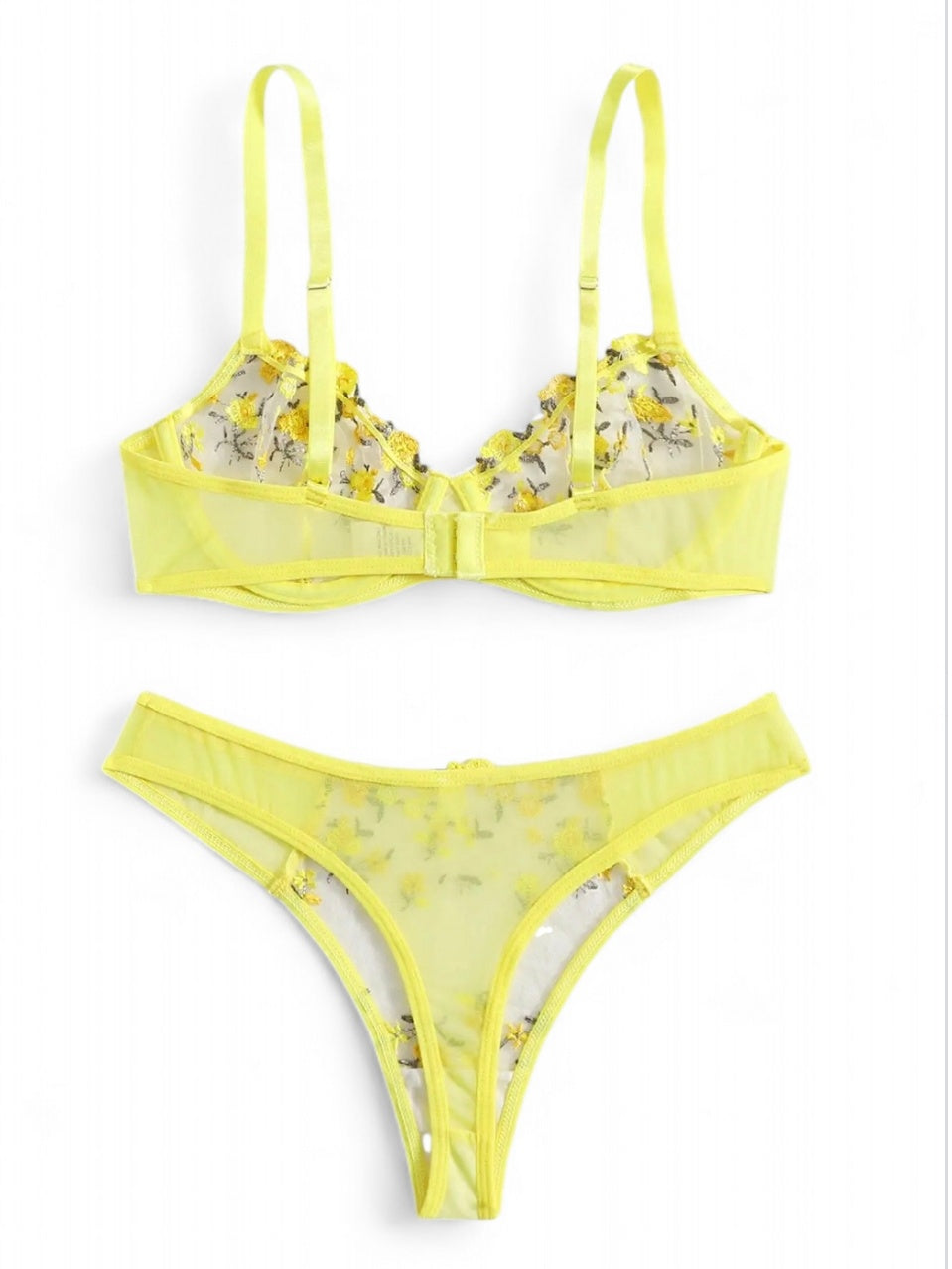 Blossom & Lace Lingerie Set in Yellow