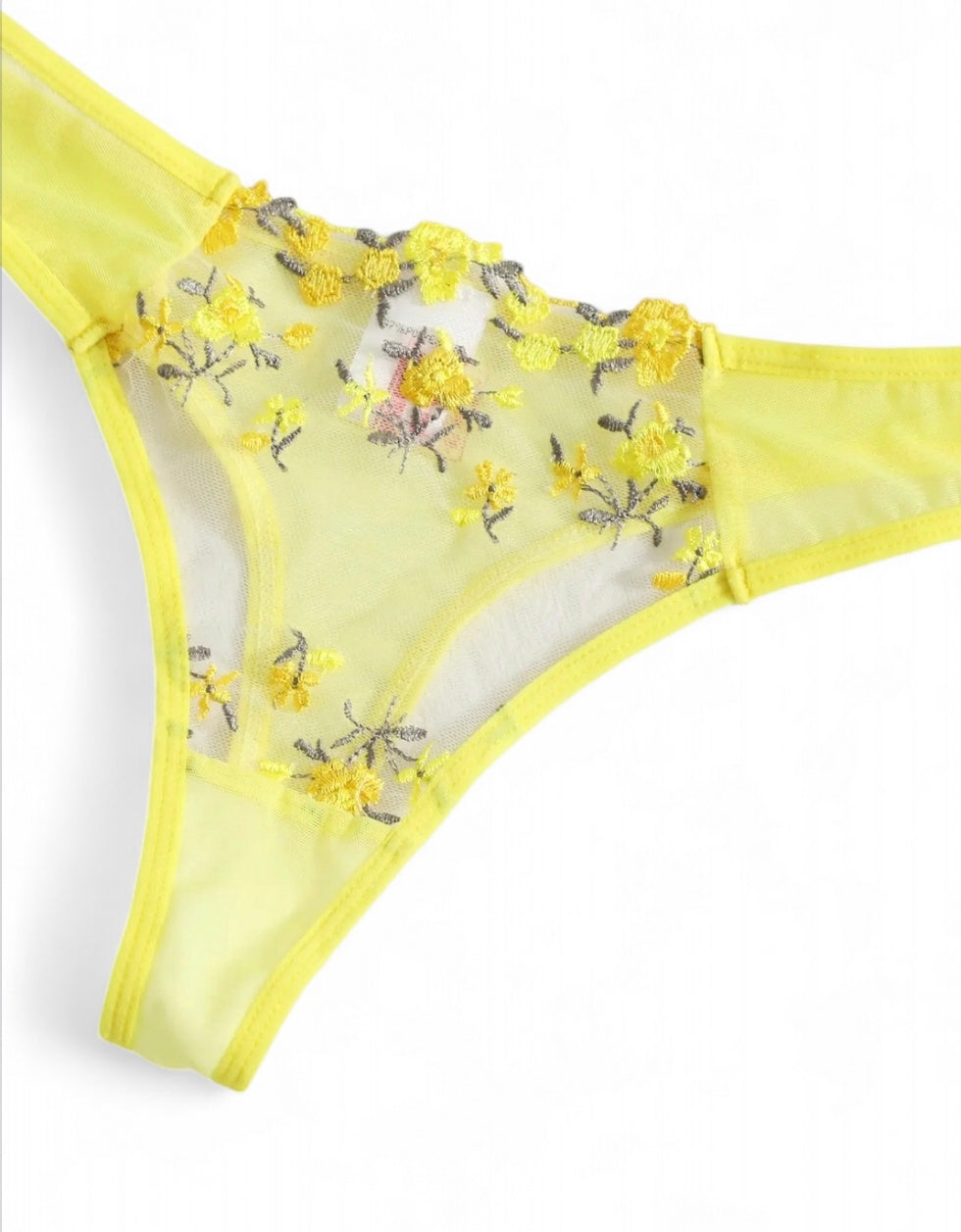 Blossom & Lace Lingerie Set in Yellow