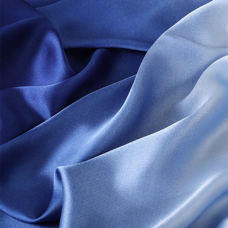 Luxury Gradient Silk Scarf Women Brand Solid Femme Shawls Wraps Bandana Head Foulard Fashion Lady Hijab Wedding Poncho 2023