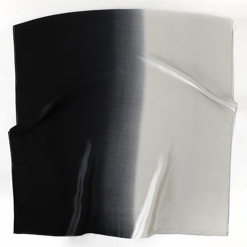 Luxury Gradient Silk Scarf Women Brand Solid Femme Shawls Wraps Bandana Head Foulard Fashion Lady Hijab Wedding Poncho 2023