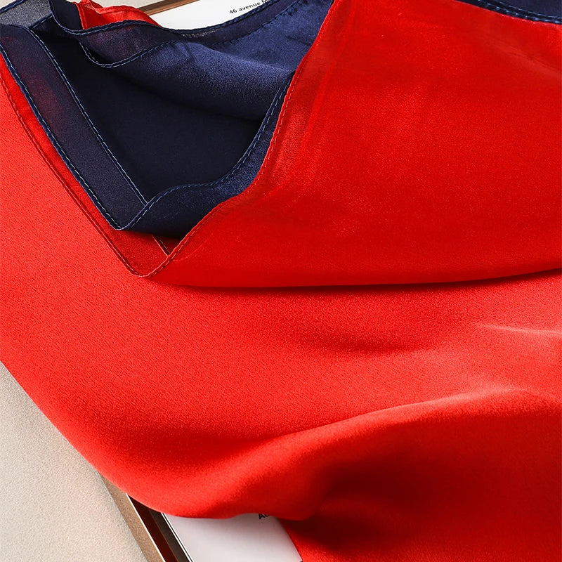 Luxury Gradient Silk Scarf Women Brand Solid Femme Shawls Wraps Bandana Head Foulard Fashion Lady Hijab Wedding Poncho 2023