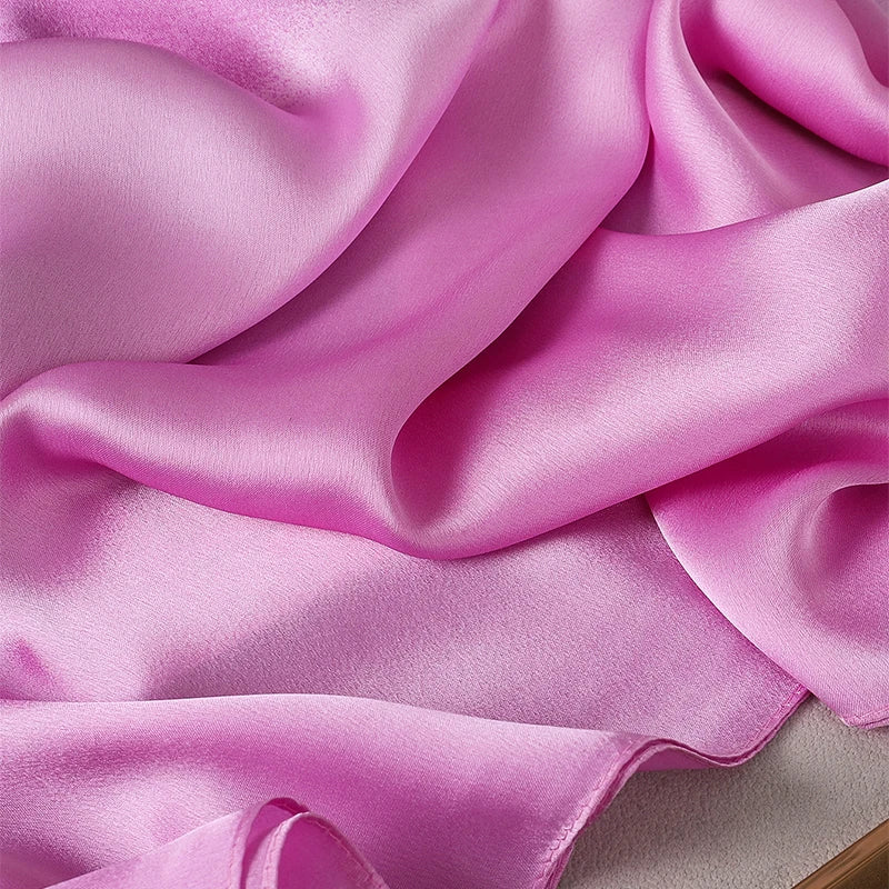 Luxury Gradient Silk Scarf Women Brand Solid Femme Shawls Wraps Bandana Head Foulard Fashion Lady Hijab Wedding Poncho 2023
