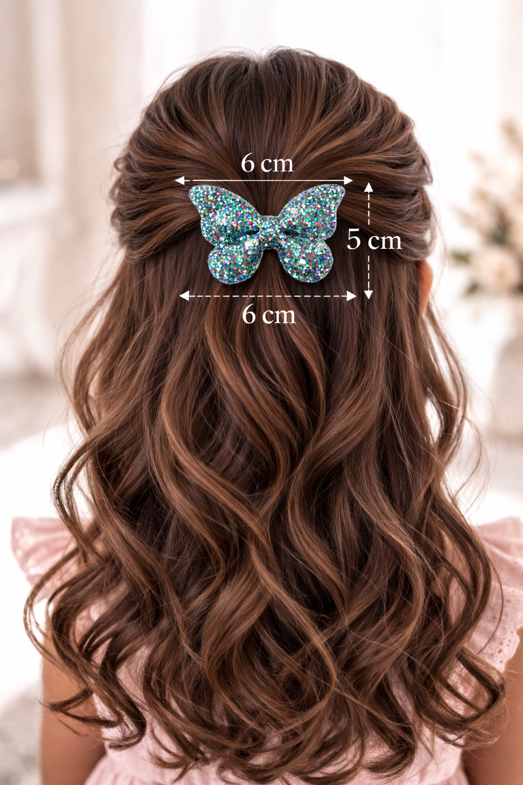 Pixie Shimmer Butterfly Bow in Mermaid Teal