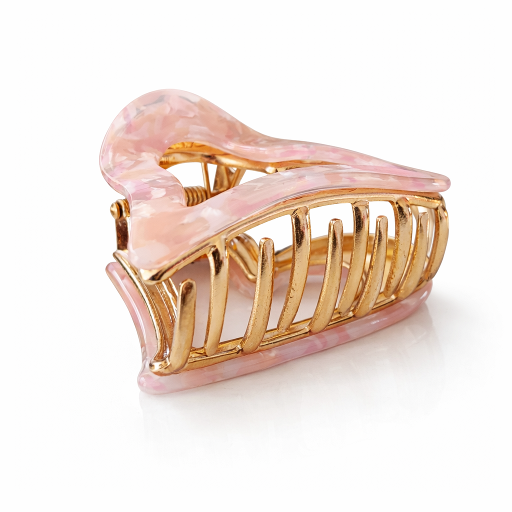 The Love Loop Claw Clip in Rose Quartz