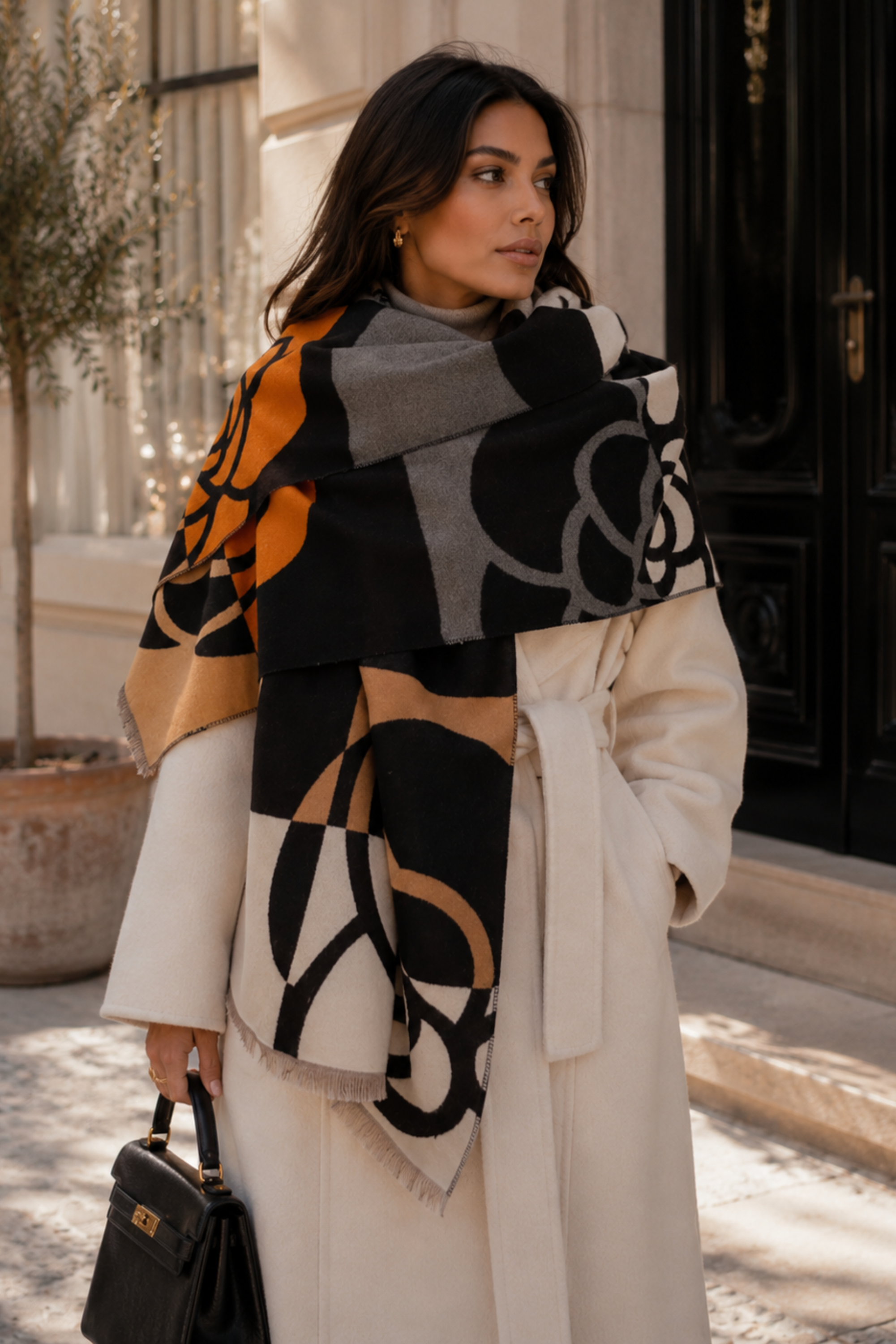 scarf（かこ☆さま） Cosy Wrap Scarf Shawl in Black – Lemon Daisy Accessories