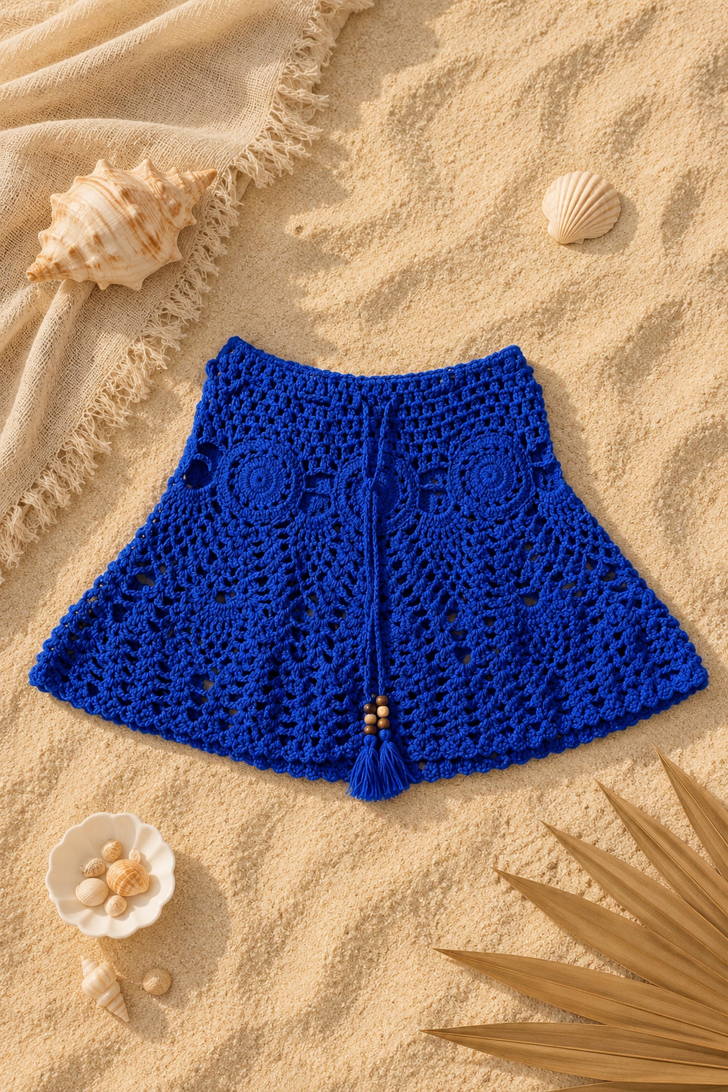 Faye Crochet Skirt in Santorini Blue