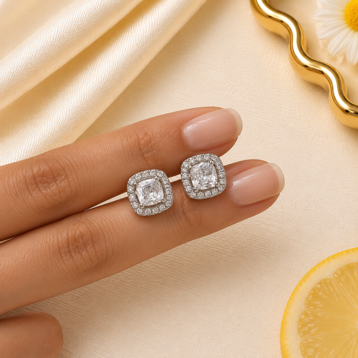 The 'Forever Yours' Studs in Gold