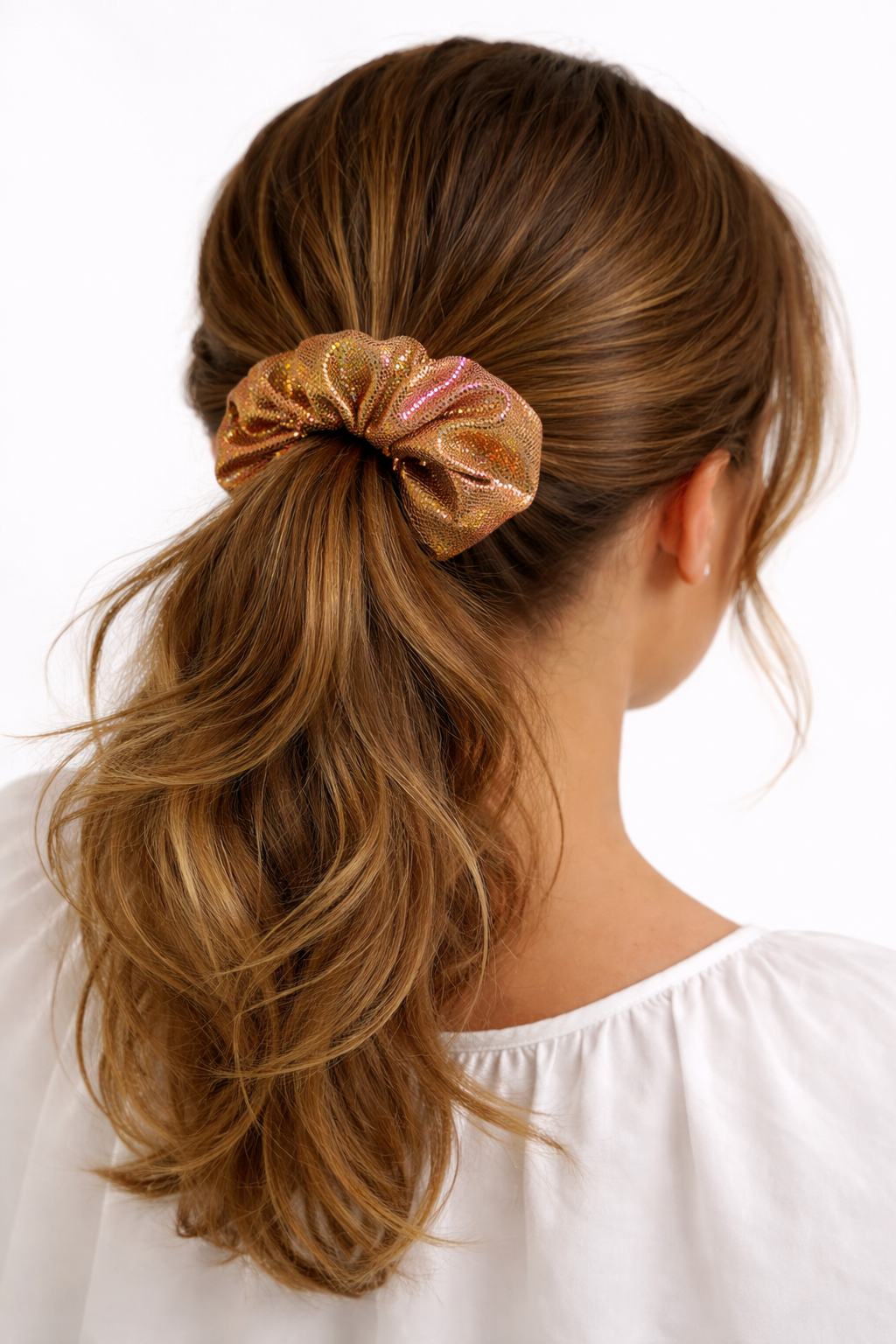 Shimmery Scrunchie in Pastel Aura