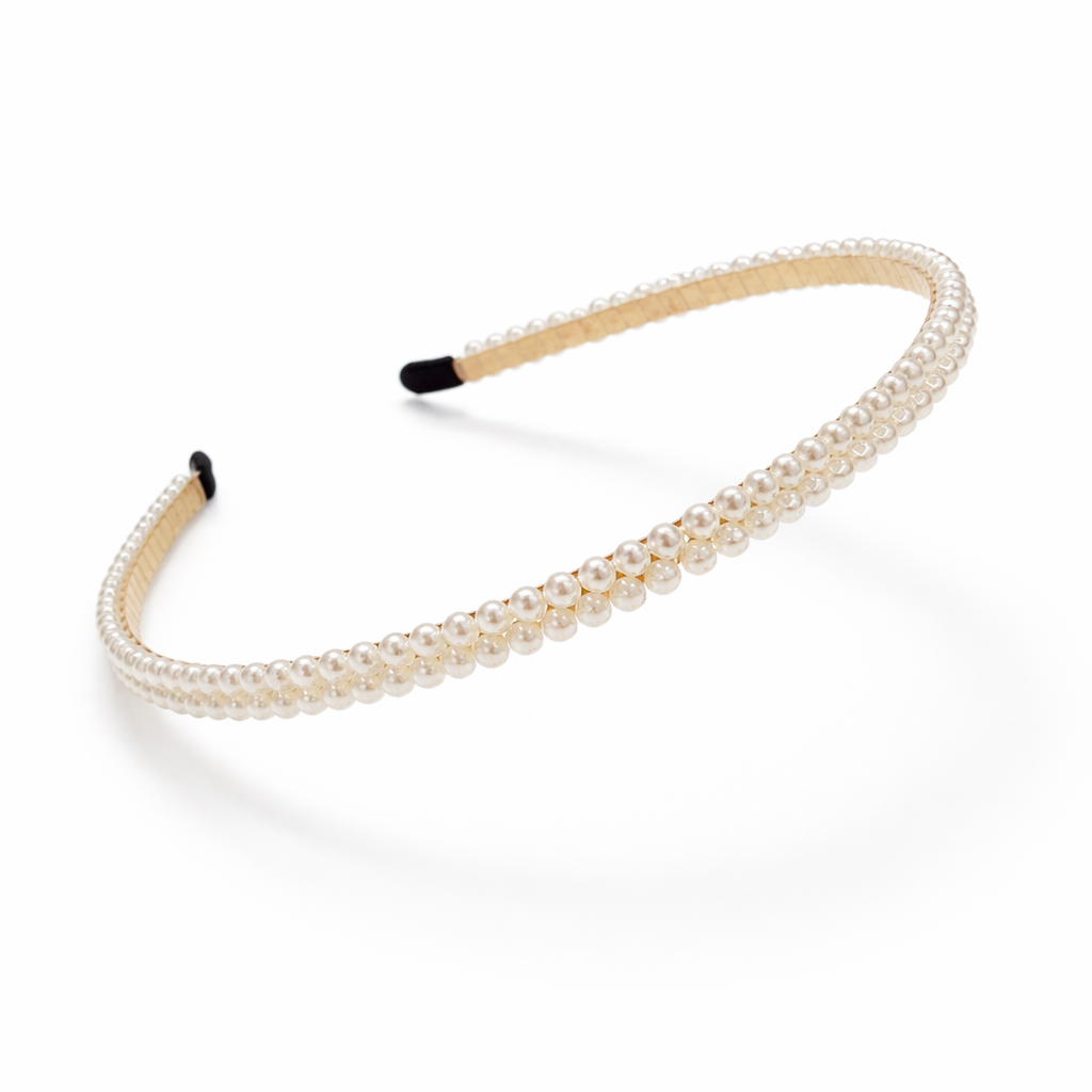 Pearl headband on a white background