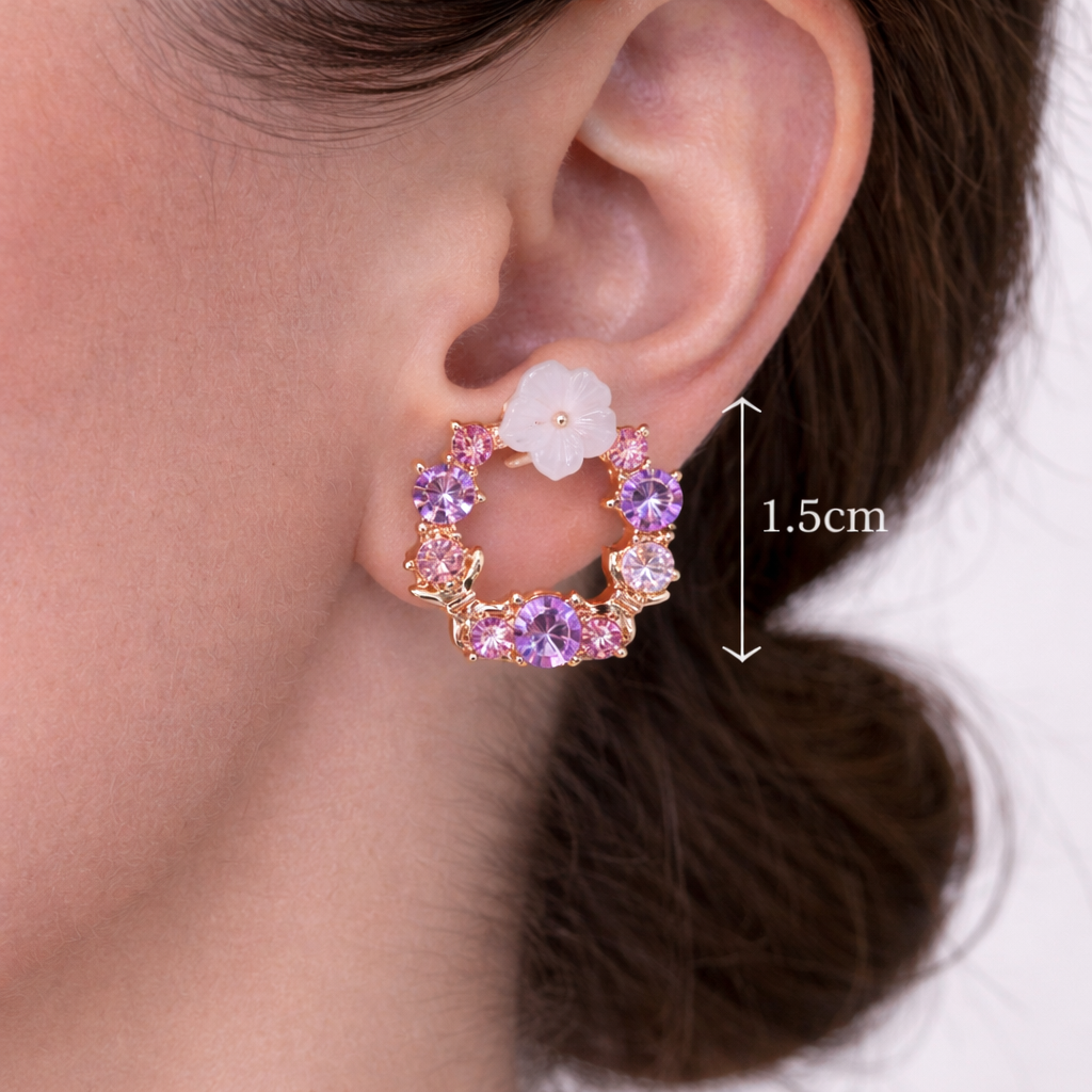 The Riviera Bloom Studs in Lilac Haze