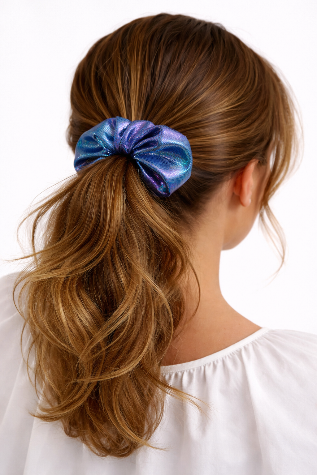 Shimmery Scrunchie in Nebula Glow