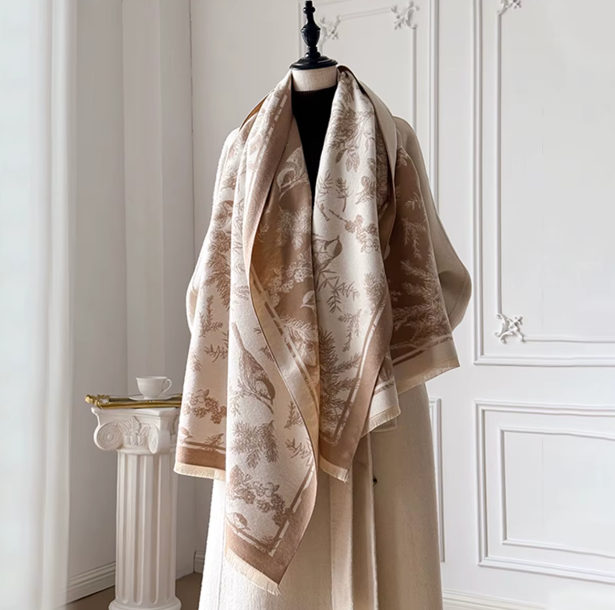 Isabel Scarf Shawl in Beige