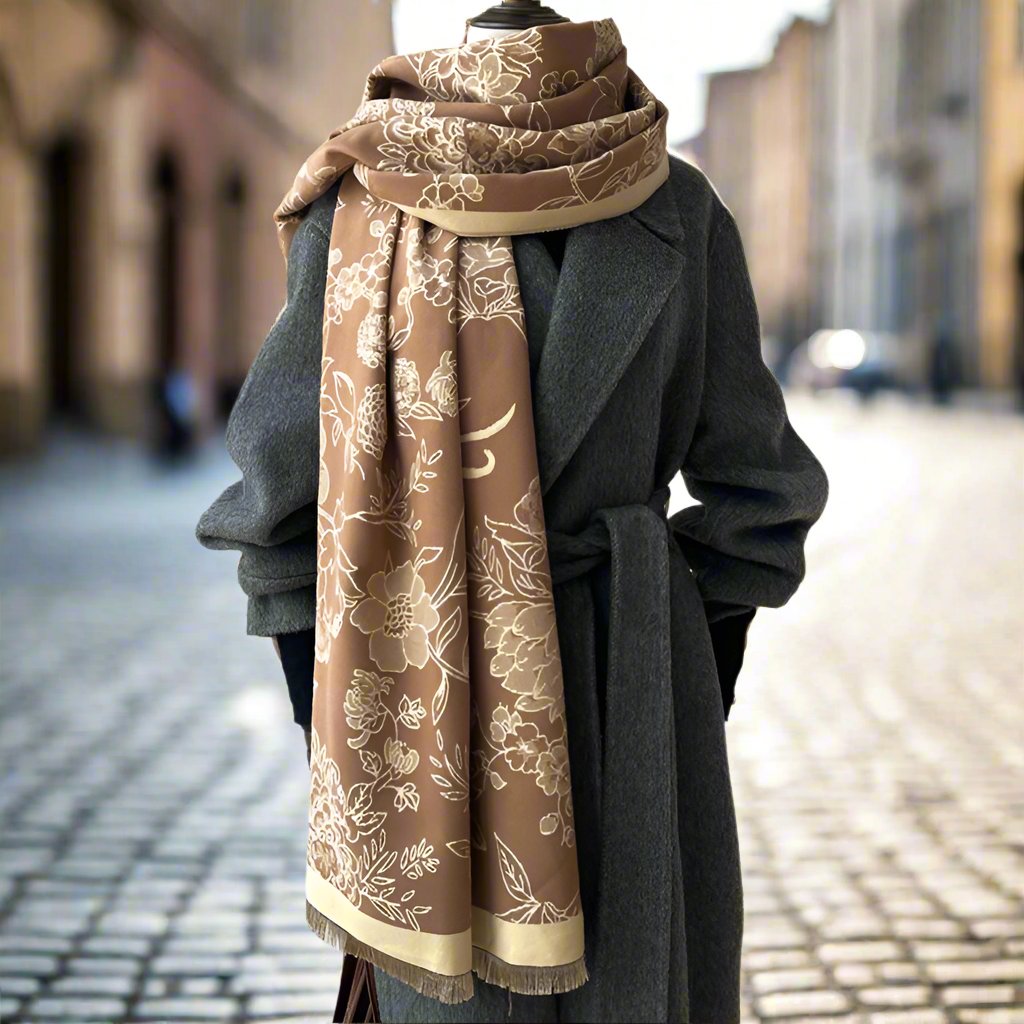 Freya Winter Scarf Shawl in Brown