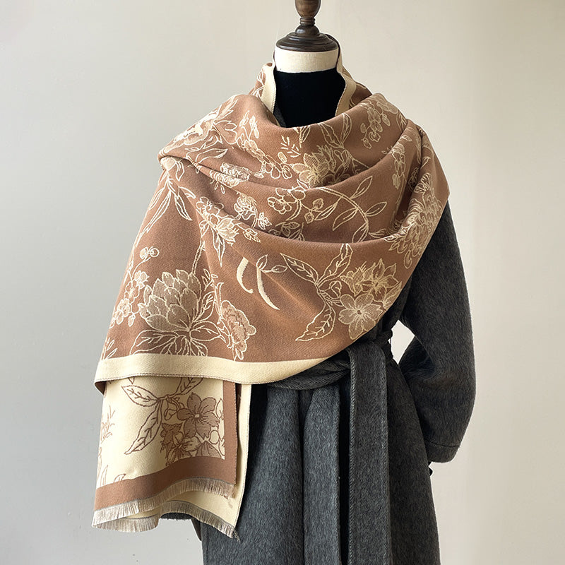 Freya Winter Scarf Shawl in Brown