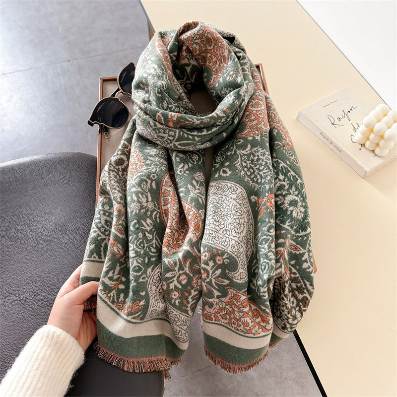 Anaya Winter Scarf Shawl in Green