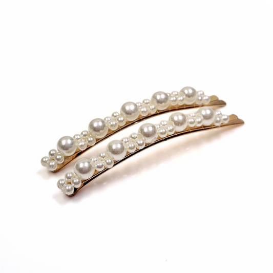 Emily Gold Pearl Hair Slides