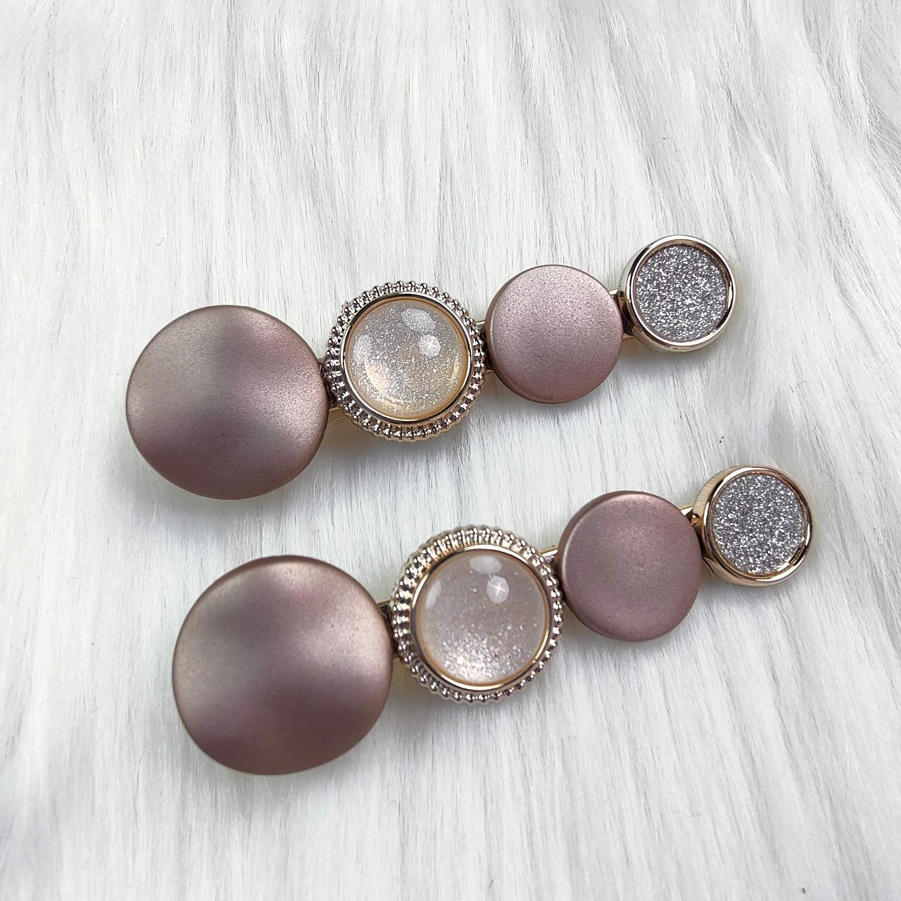 Mireya Pink Pearl Rhinestone Hair Slides