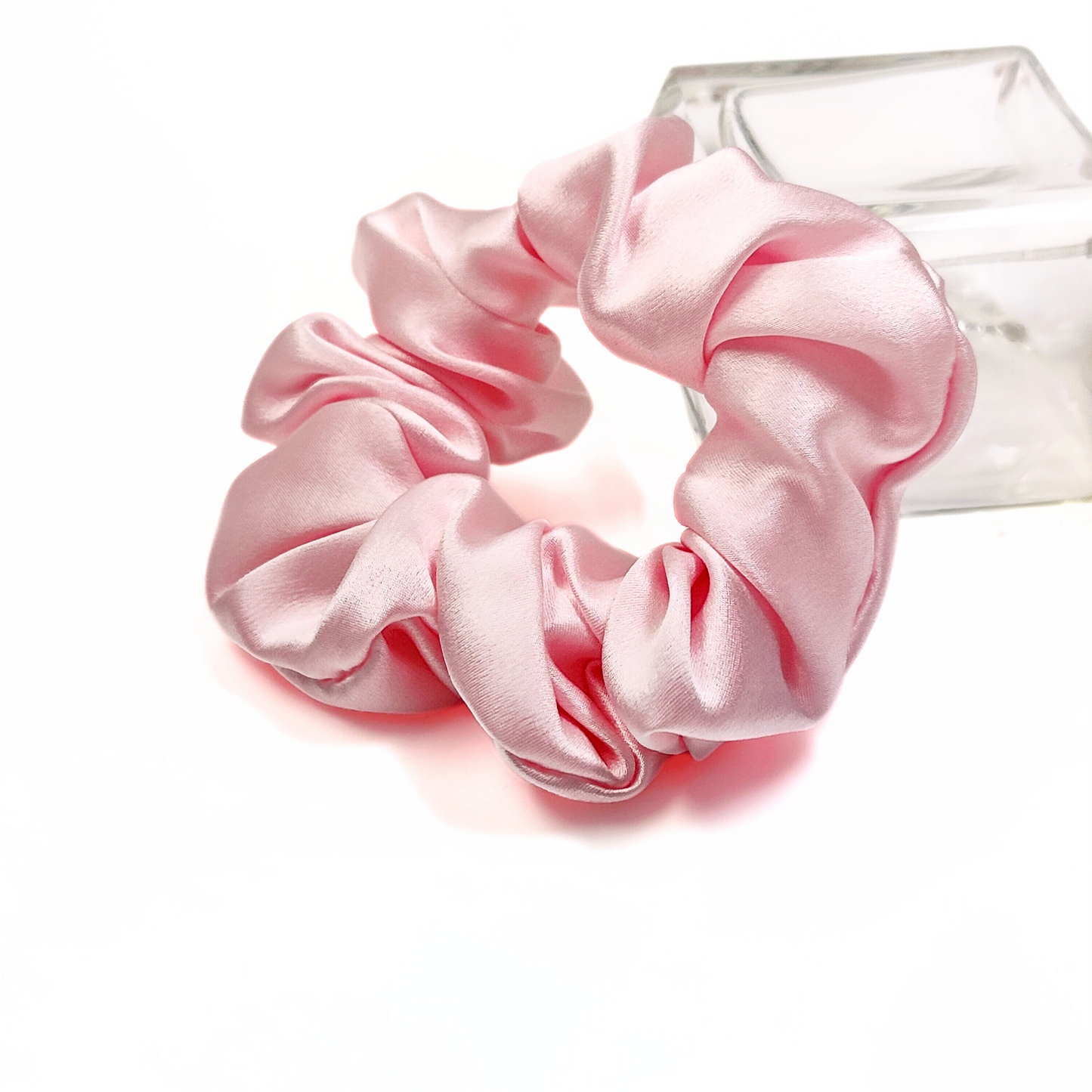 100% Mulberry Silk Scrunchie in Blush Pink