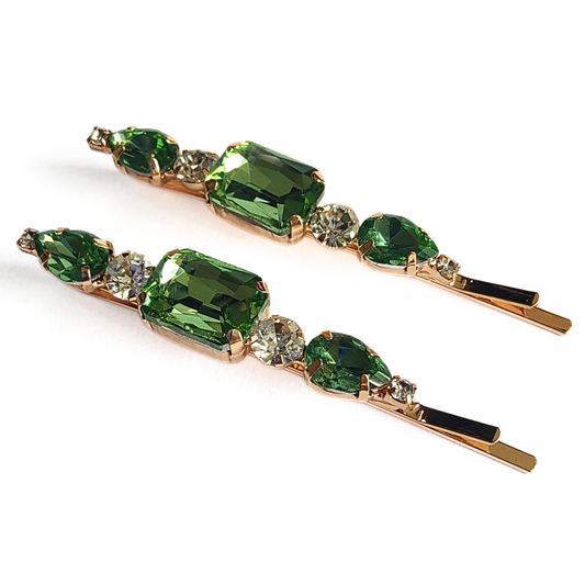 Kira Hair Slides in Green