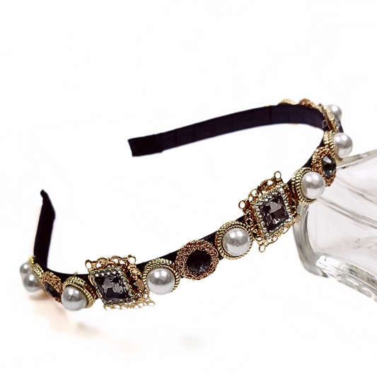 Regal Crystal Headband in Silver