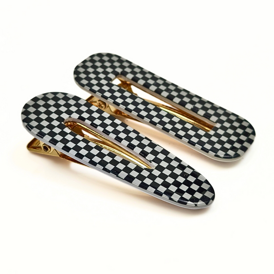 Checkered Hair Clips