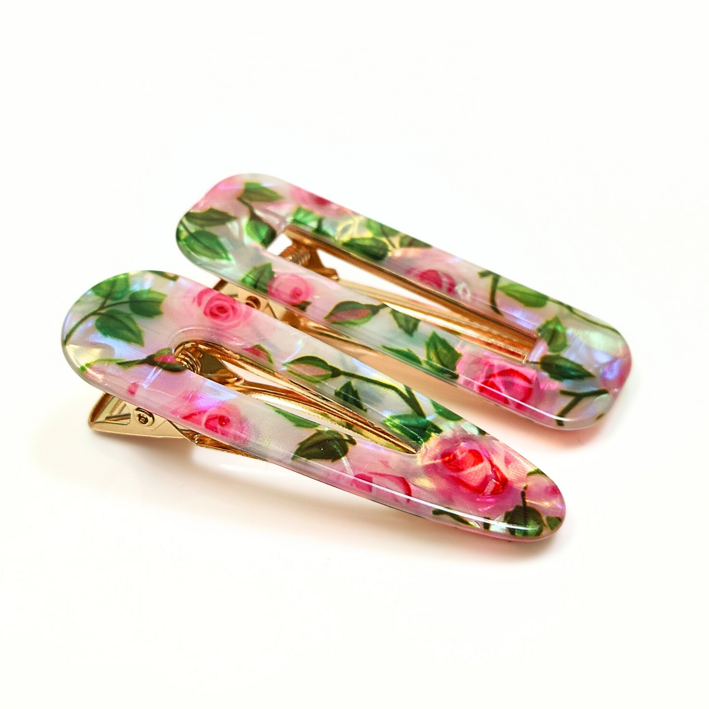 White Floral Hair Clips