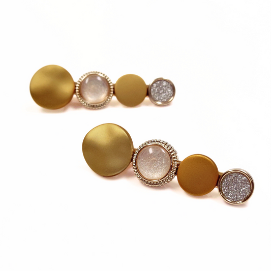 Mireya Gold Pearl Rhinestone Hair Slides