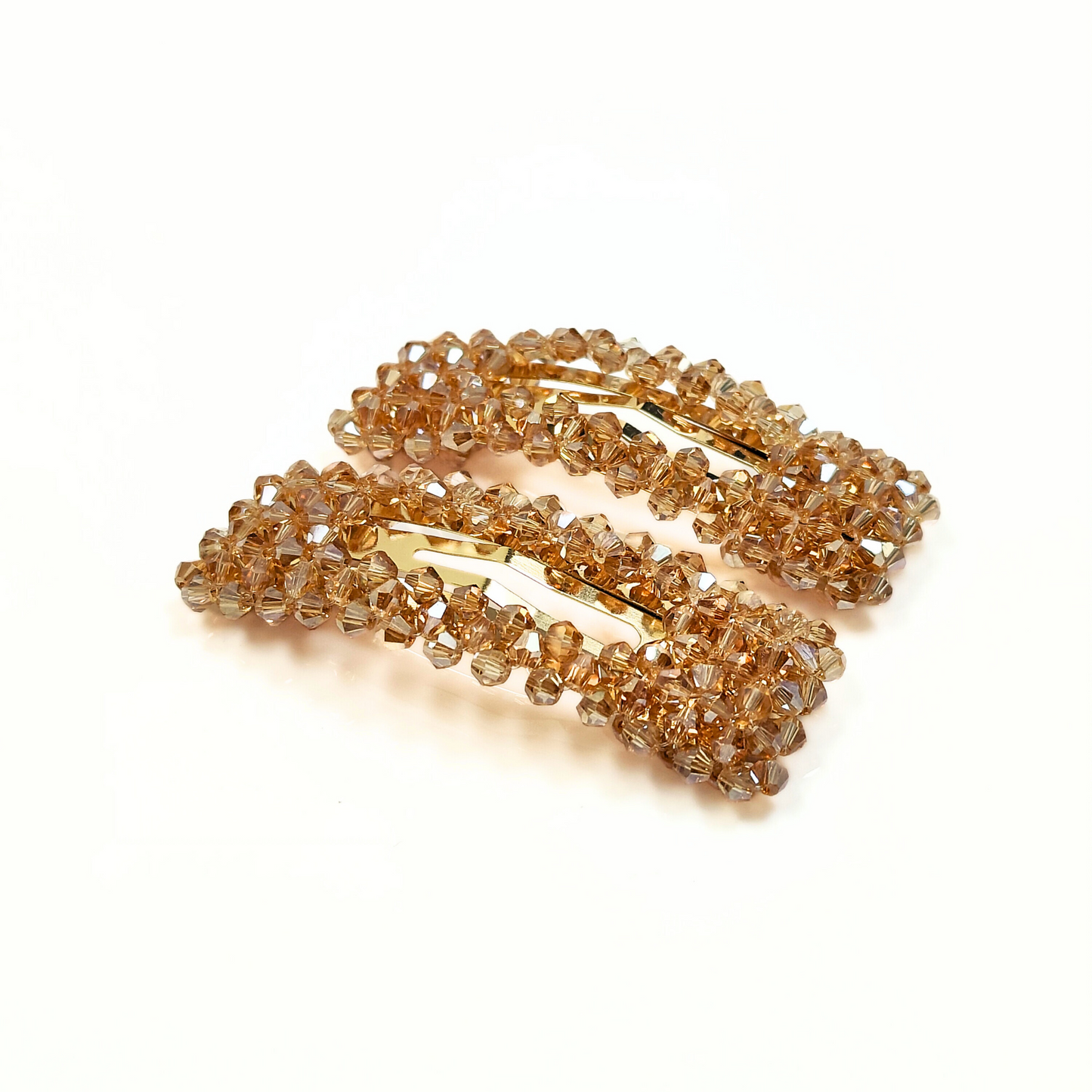 Alani Crystal Hair Clip in Brown