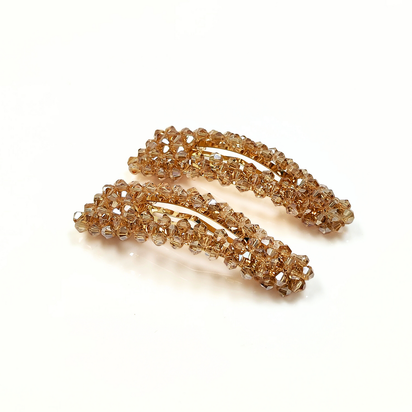 Alani Crystal Hair Clip in Brown