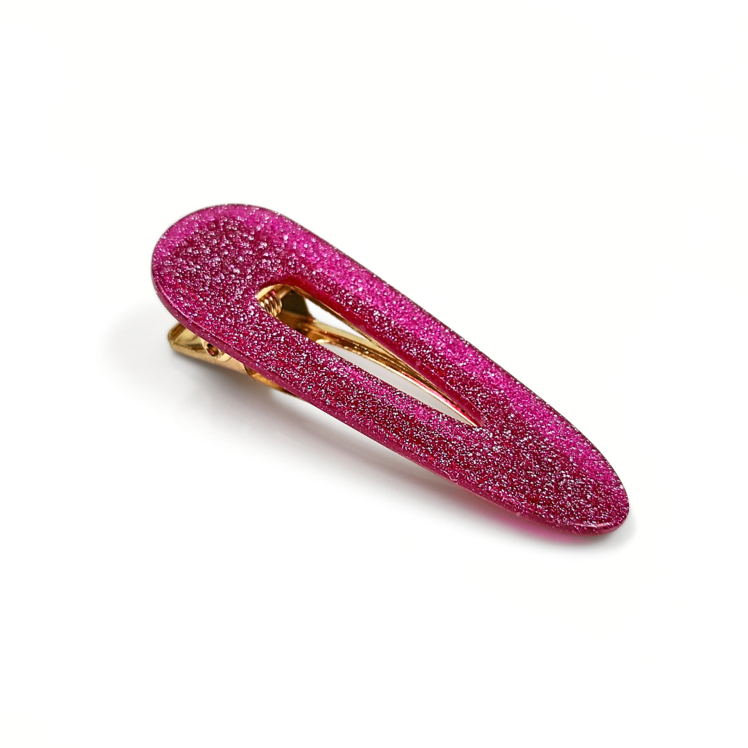 Pink Glitter Hair Clips