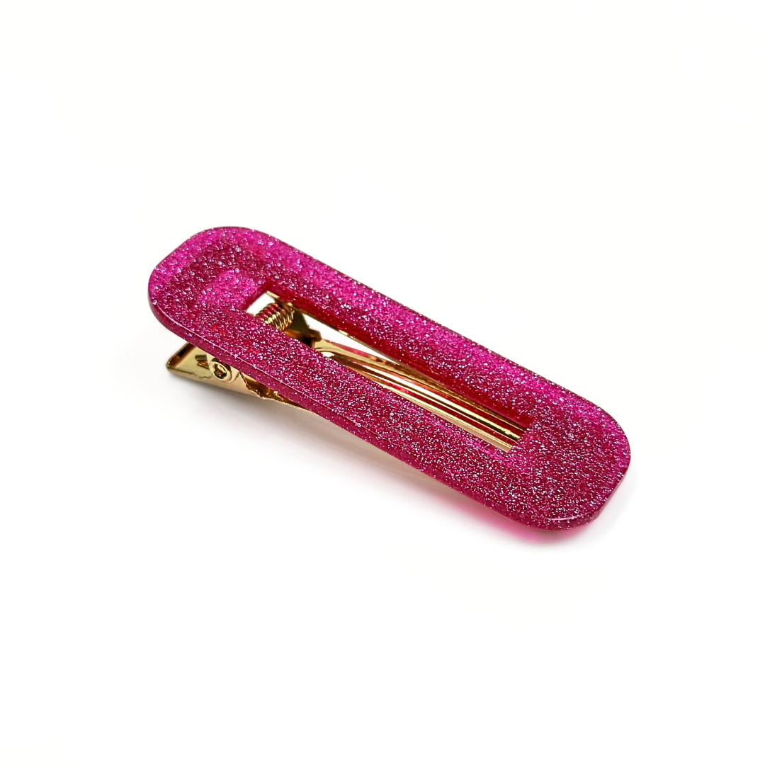 Pink Glitter Hair Clips