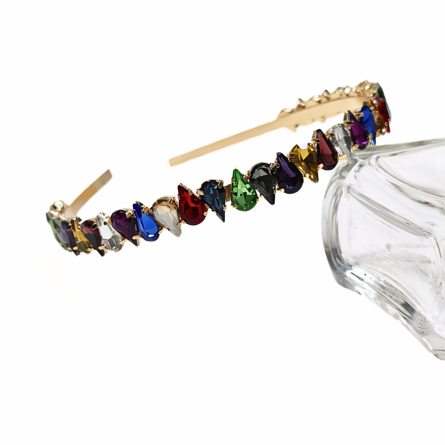 Aurora Crystal Embellished Headband in Rainbow