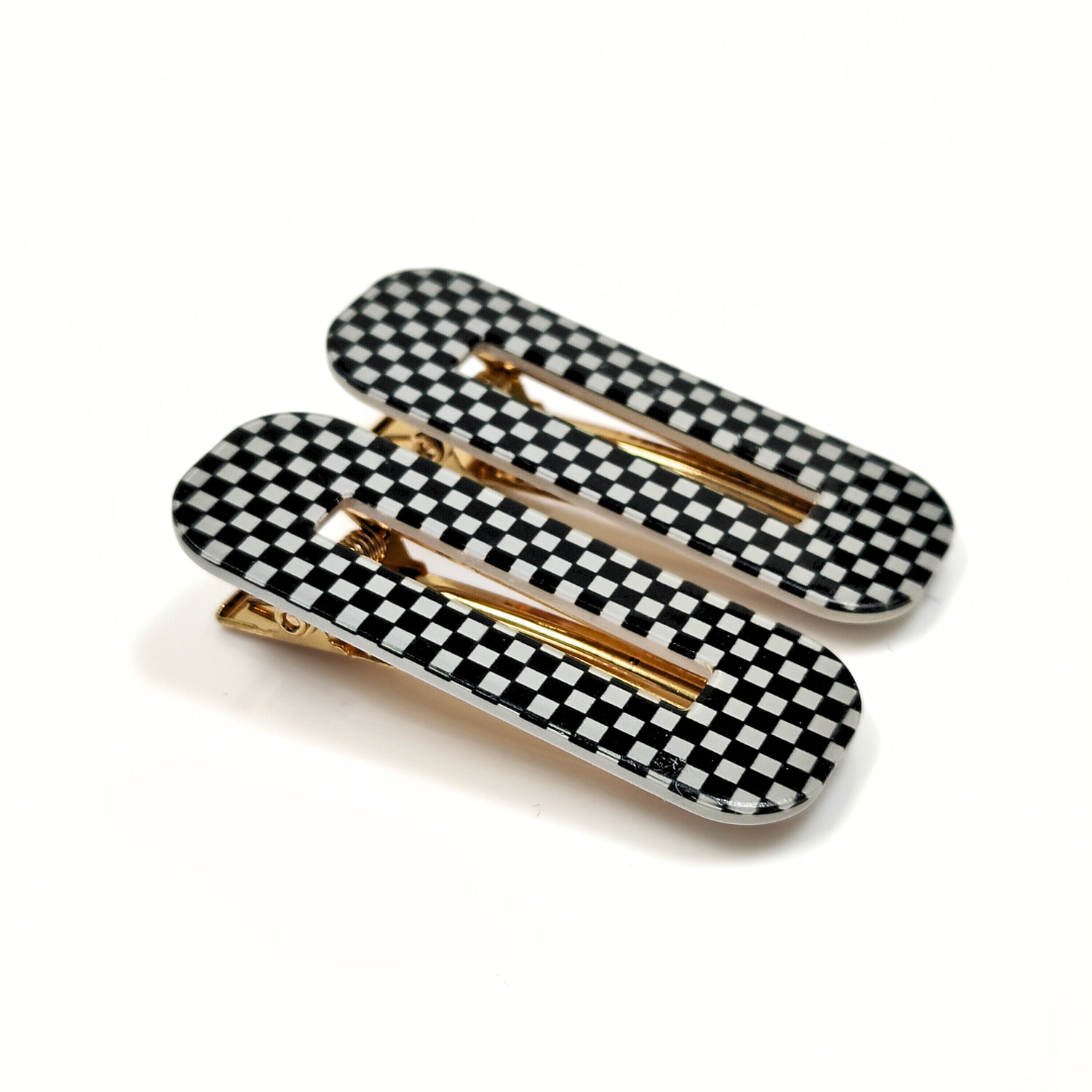 Checkered Hair Clips