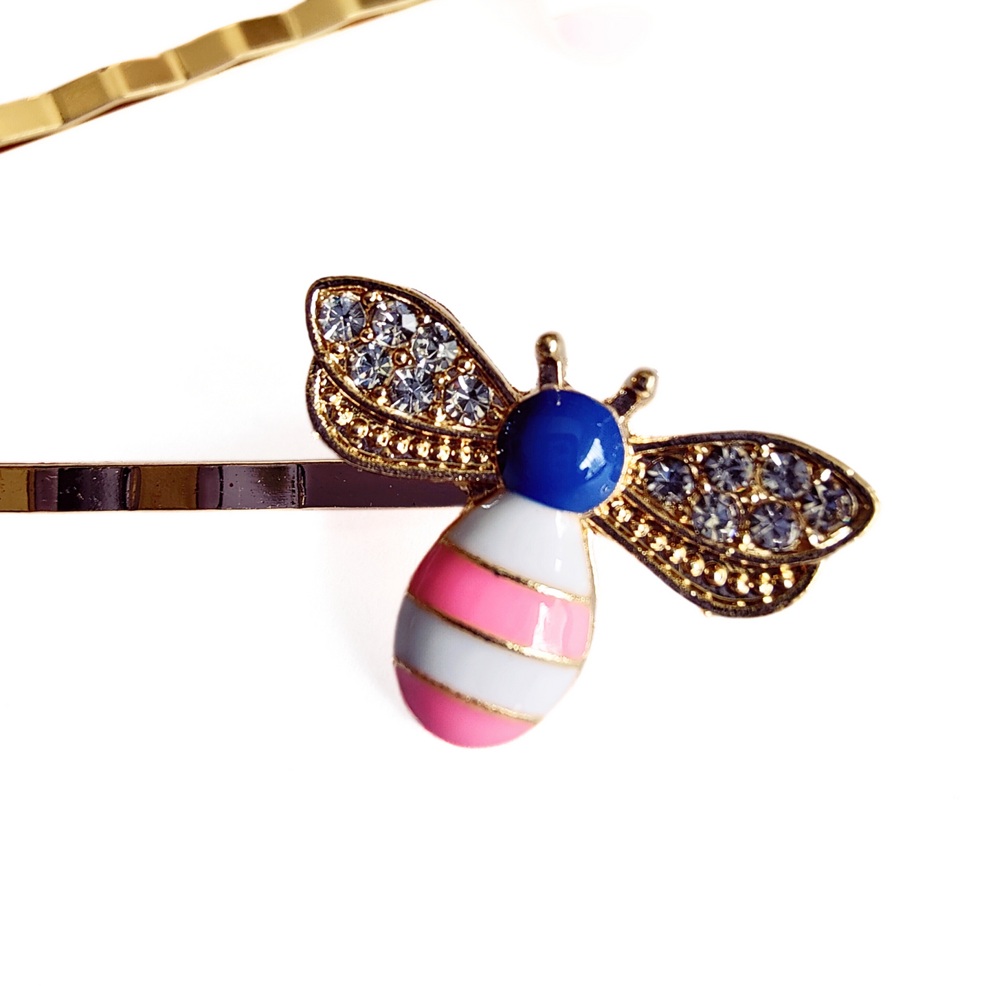 Bumble Bee Hair Slides in Pink