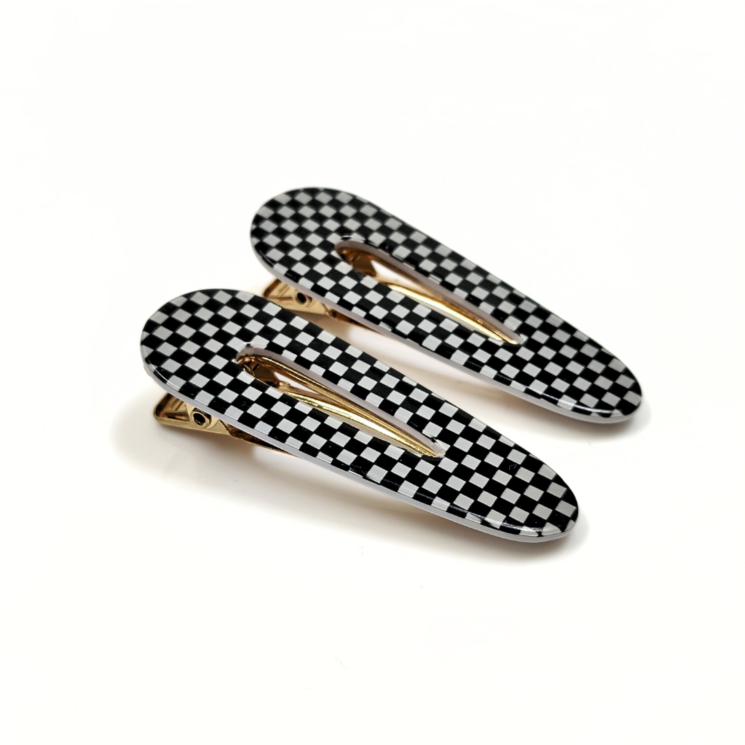 Checkered Hair Clips