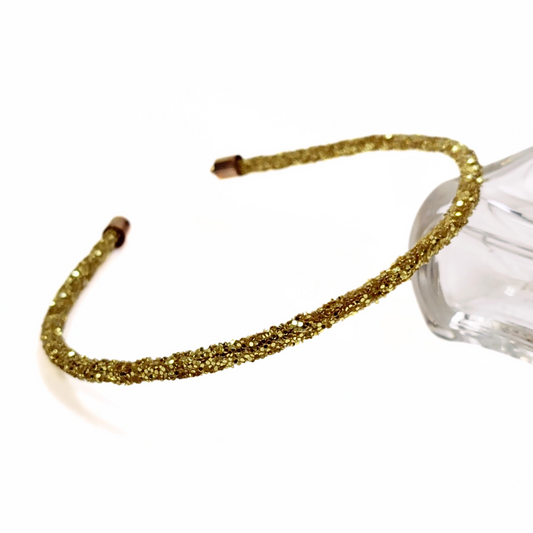 Rosa Crystal Embellished Hairband in Yellow Gold