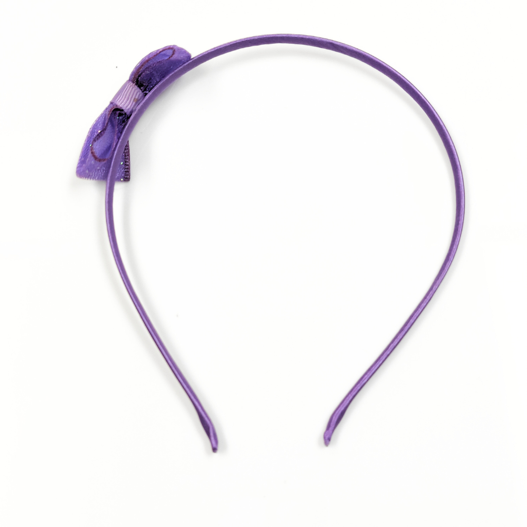 Mesh Bow Headband in Lilac