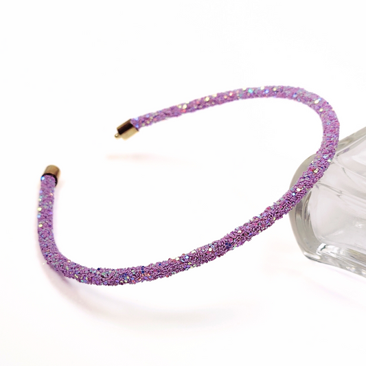 Rosa Crystal Embellished Hairband in Lilac