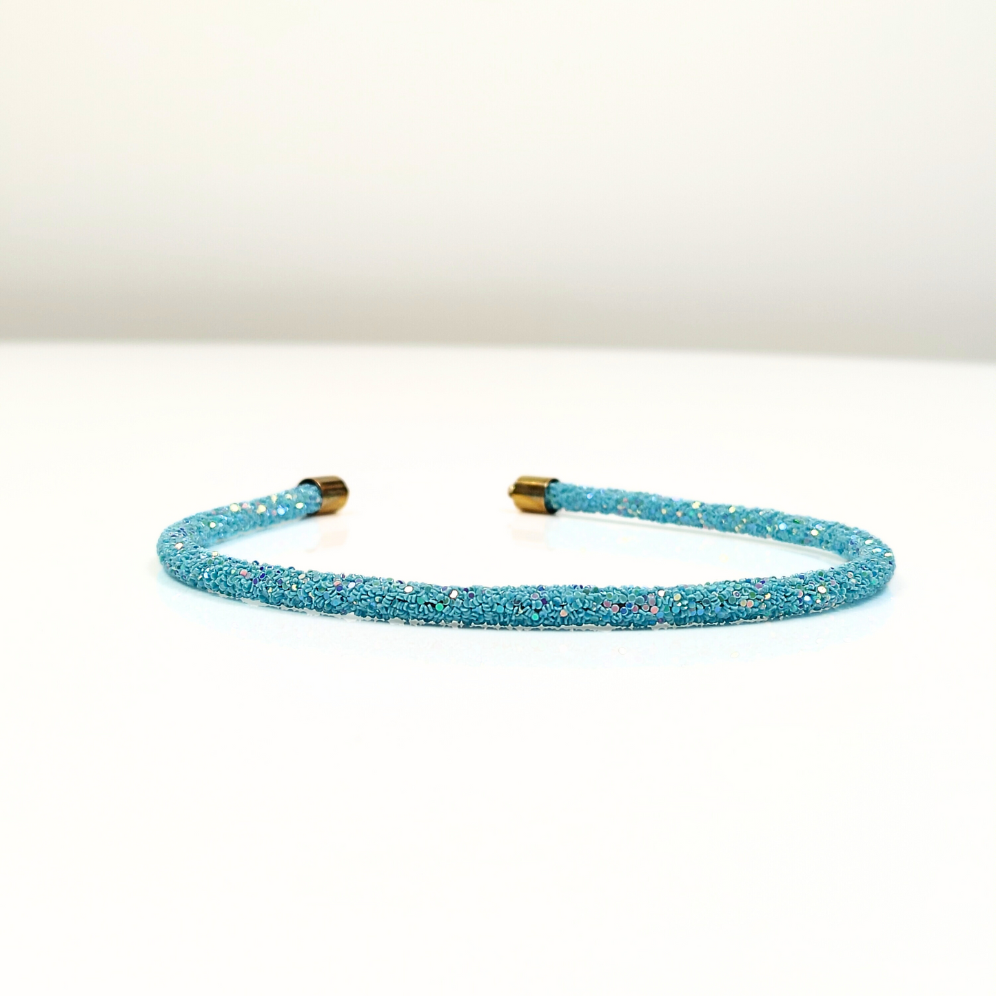 Rosa Crystal Embellished Hairband in Baby Blue